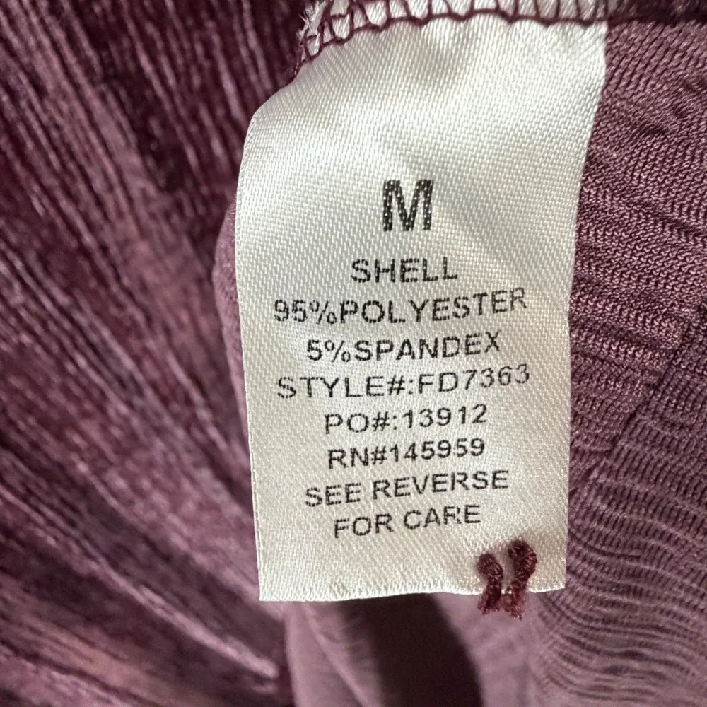 Dress Forum Velvet Tunic Dress Womens M Plum Plisse Style Crinkled Romantic Goth